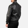 Black Biker Leather Jacket For Men Back