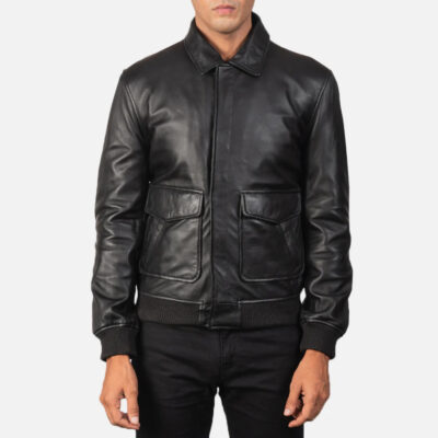 Black Soft Leather Jacket Men Side
