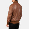 Bomia Ma-1 Brown Leather Bomber Jacket 3rd
