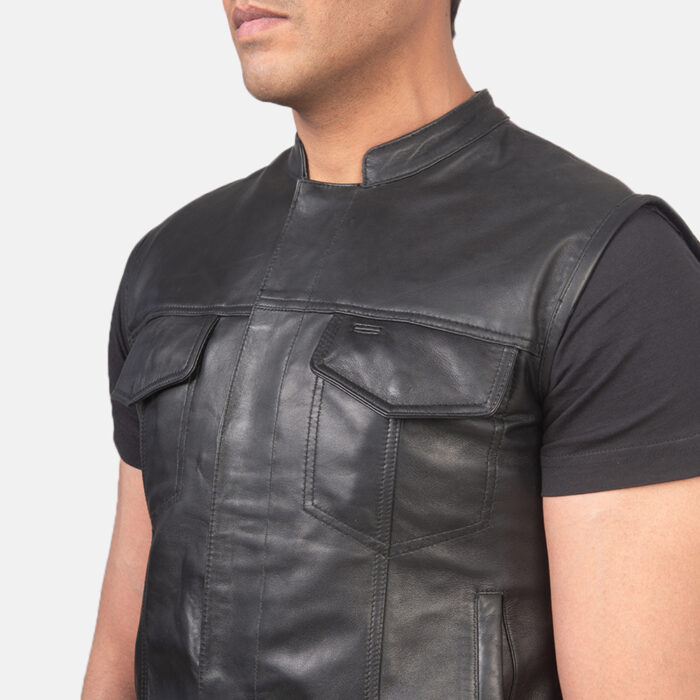 Cool Atlas Moto Black Leather Vest