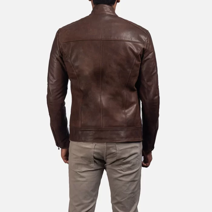 Cool Pure Chocolate Brown Leather Jacket - Latest Design