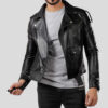 DONN Black Vintage Motorcycle Leather Jacket second