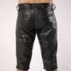 Full Back Zipper Mens Leather Shorts