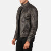 Gatsby Distressed Cool Brown Leather Jacket side