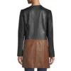 Gonce Two Tone Womens Lamb Leather Dress Coat
