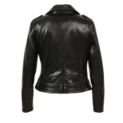 Kylee Women New Zealand Motorcycle Pure Leather Jacket back side