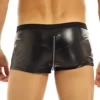 Men's Wet Look Sheep Leather Shorts