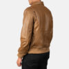 New Olive Brown A2 Leather Bomber Jacket Back