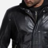 Premium Pure Sheep Leather Jacket With Removable Close Up