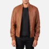 Premium Shane Brown Leather Bomber Jacket