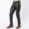 Pure Lambskin Leather Quilted Pants with Full Back Zipper