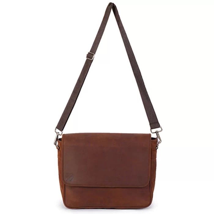 Small and Slim Vintage Leather Bag for Mini Laptop