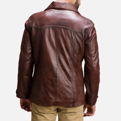 Vincent Alley Brown Leather Jacket Up to 5XL Back