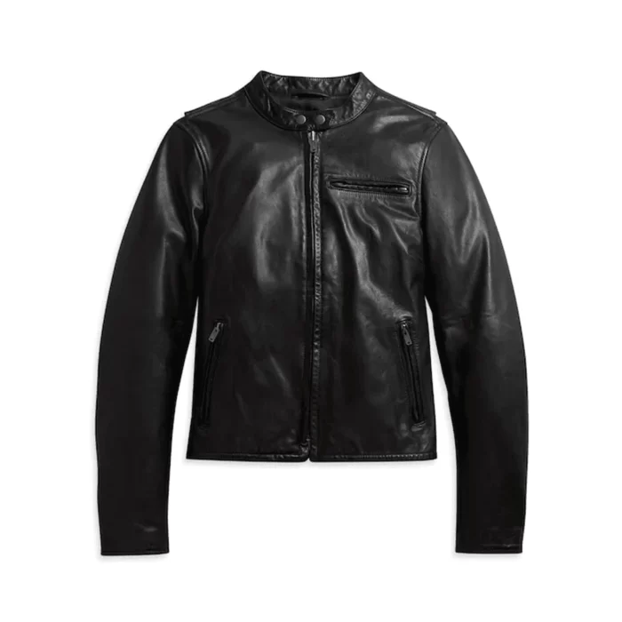 black classic womens pure leather jacket