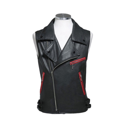 3 Pockets Leather Biker Vest