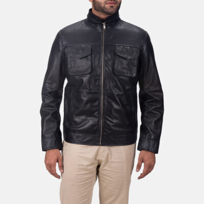 Aesthetic Maurice Black Pure Leather Jacket