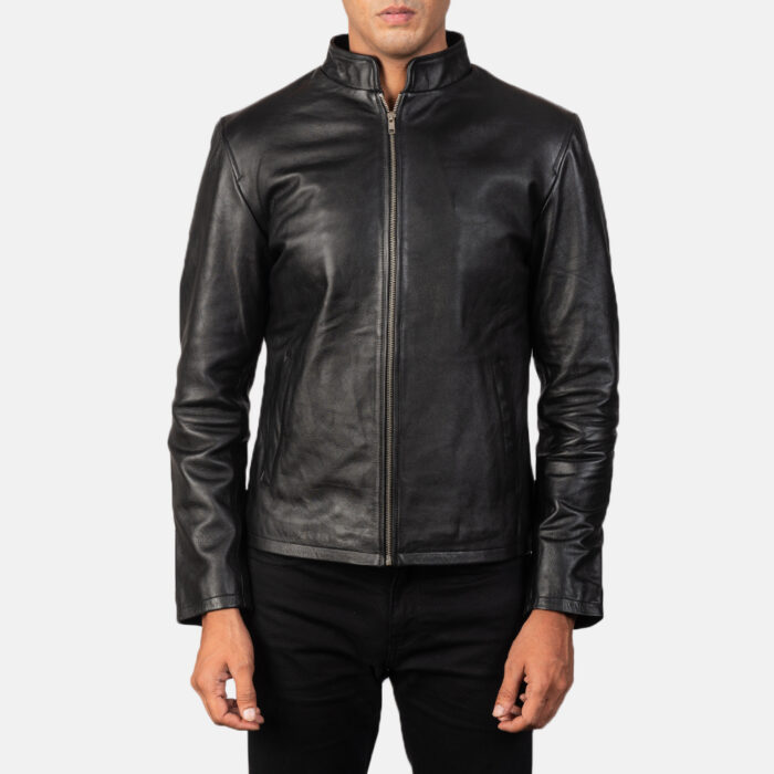 Alex Black Leather Biker Jacket - Limited ZIPPED VIEW