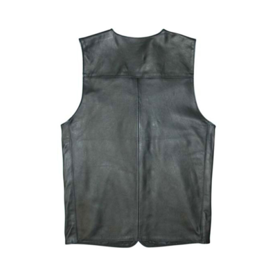 Black Premium Buttons Vest back view