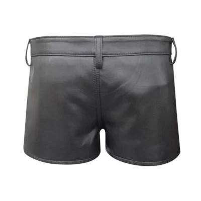 MENS Sheep Leather Shorts for Men Summer Shorts Casual Boxer Style back view