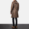 Dark Brown Leather Duster Coat back view